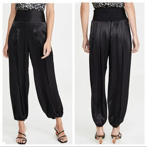 Nili Lotan Ibiza Black Silk Harem Slouchy Pants L NWT $795